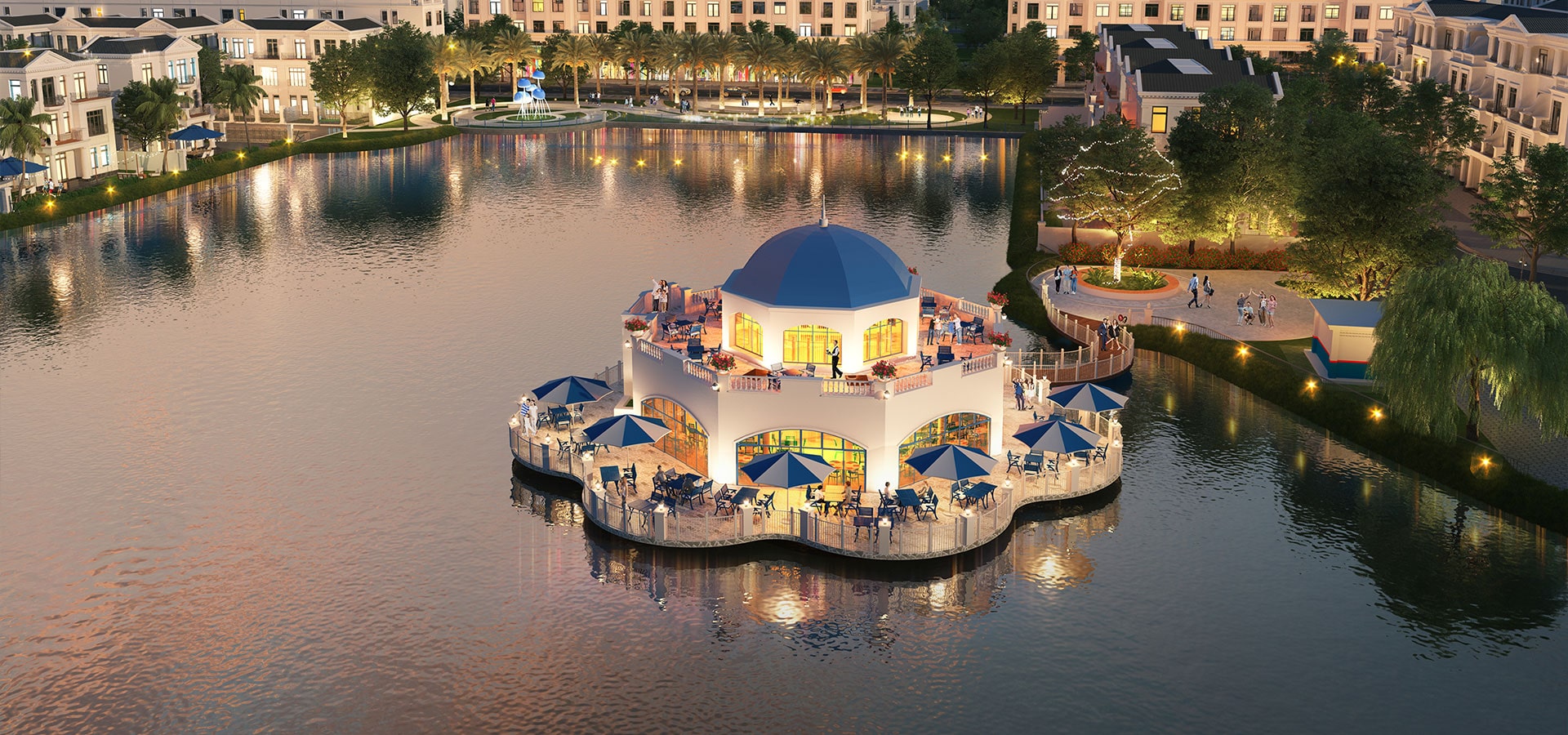 Hồ điều hòa trung tâm Vinhomes Marina tạo không gian sống trong lành, thư thái.