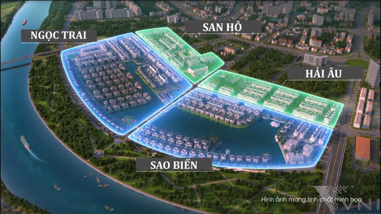 Mặt bằng Vinhomes Marina Cầu Rào 2 gồm 4 phân khu đa dạng, hiện đại.